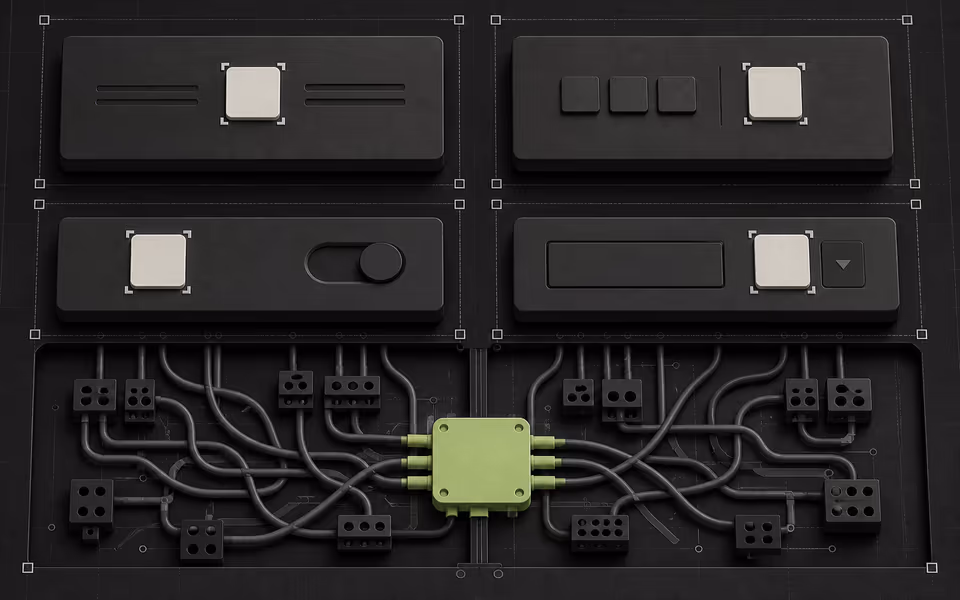 Raw values create tangled connections beneath components with different purposes, while a semantic adapter begins to restore meaning.